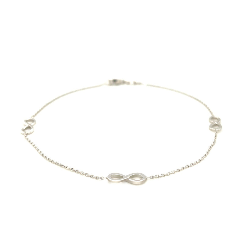 Bids.com Sterling Silver Anklet with Infinity Symbols Accessories