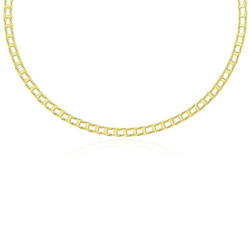 Bids.com 14k Yellow Gold Men's Necklace with Track Design Links Necklaces