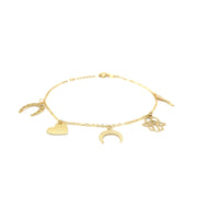Bids.com 14k Yellow Gold 7 inch Bracelet with Polished Charms Bracelets