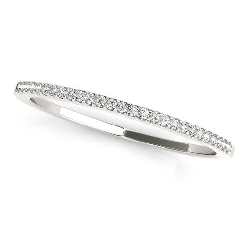Bids.com 14k White Gold Slim Round Pave Set Wedding Band (1/10 cttw) Rings