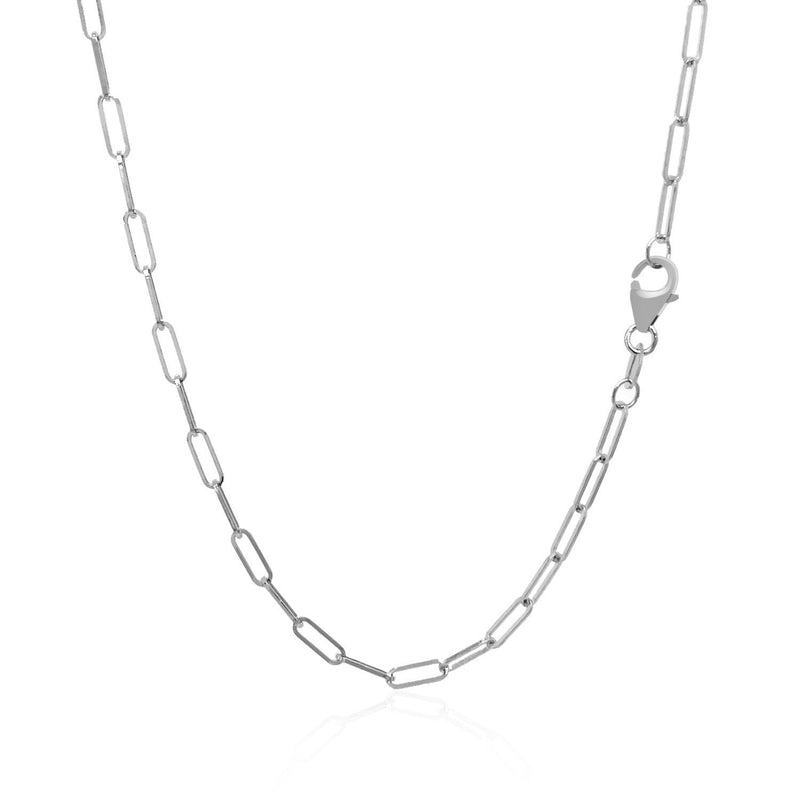 Bids.com 14K White Gold Delicate Paperclip Chain (2.1mm) Necklaces