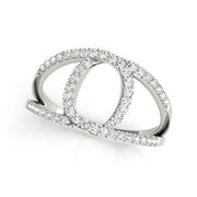 Bids.com 14k White Gold Diamond Loop Style Dual Band Ring (1/2 cttw) Rings