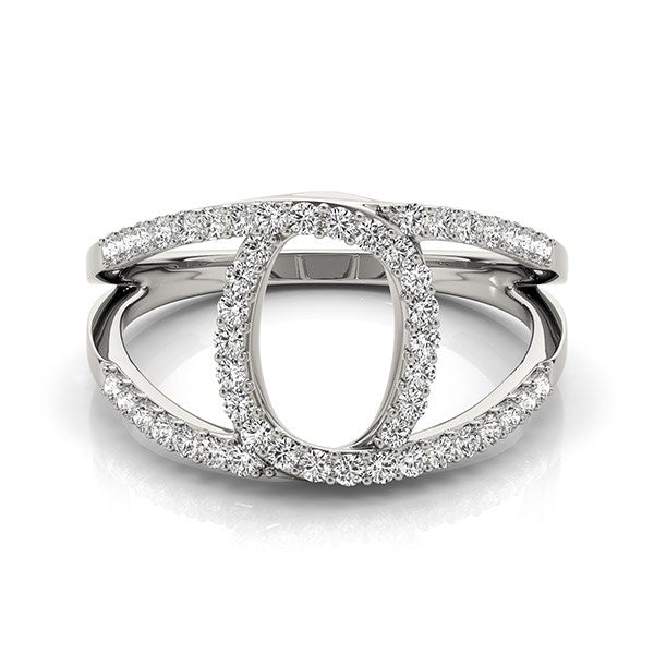 Bids.com 14k White Gold Diamond Loop Style Dual Band Ring (1/2 cttw) Rings