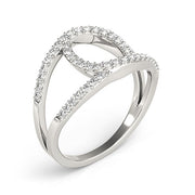 Bids.com 14k White Gold Diamond Loop Style Dual Band Ring (1/2 cttw) Rings