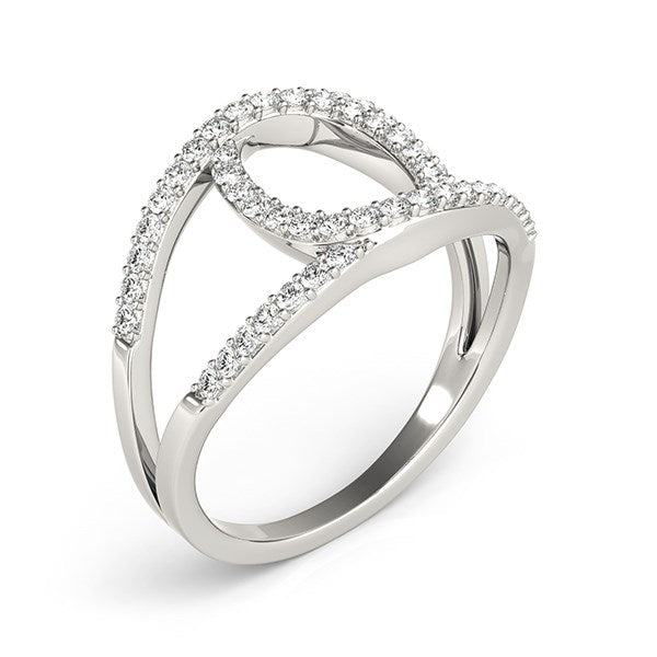 Bids.com 14k White Gold Diamond Loop Style Dual Band Ring (1/2 cttw) Rings