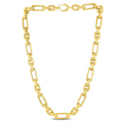 Bids.com 14k Yellow Gold Italian Alternating Paperclip Oval Links Chain Necklace Necklaces