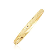 Bids.com 10k Yellow Gold Dome Childrens Diamond Cut Florentine Bangle Bracelets