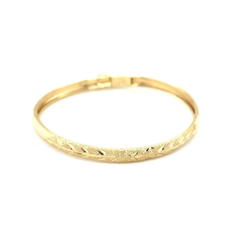 Bids.com 10k Yellow Gold Dome Childrens Diamond Cut Florentine Bangle Bracelets