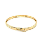 Bids.com 10k Yellow Gold Dome Childrens Diamond Cut Florentine Bangle Bracelets