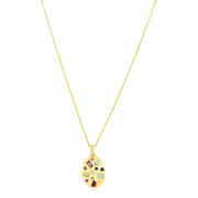 Bids.com 14k Yellow Gold High Polish Oval Gemstone Inlay Necklace Necklaces
