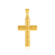 Bids.com 14k Yellow Gold Reversible Textured Cross Pendant Pendants