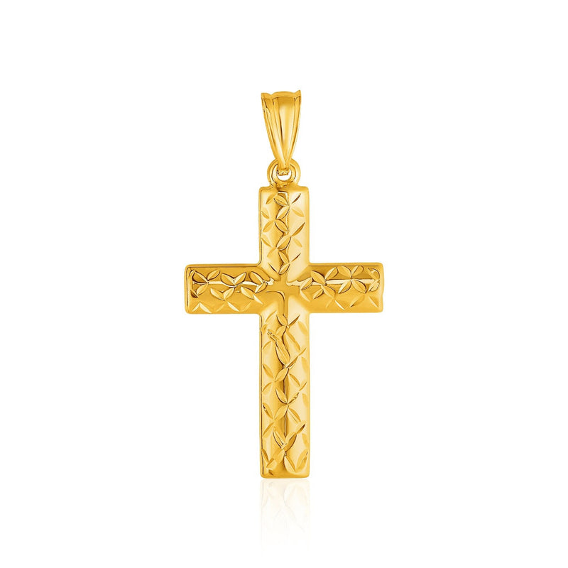 Bids.com 14k Yellow Gold Reversible Textured Cross Pendant Pendants