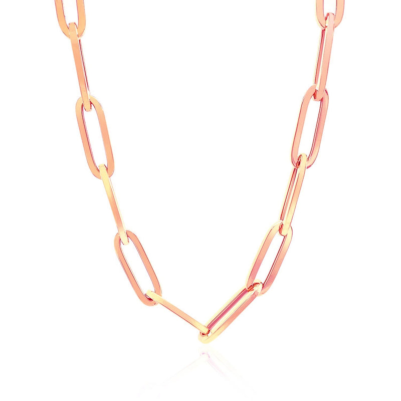 Bids.com 14K Rose Gold Wide Paperclip Chain (6.1mm) Necklaces