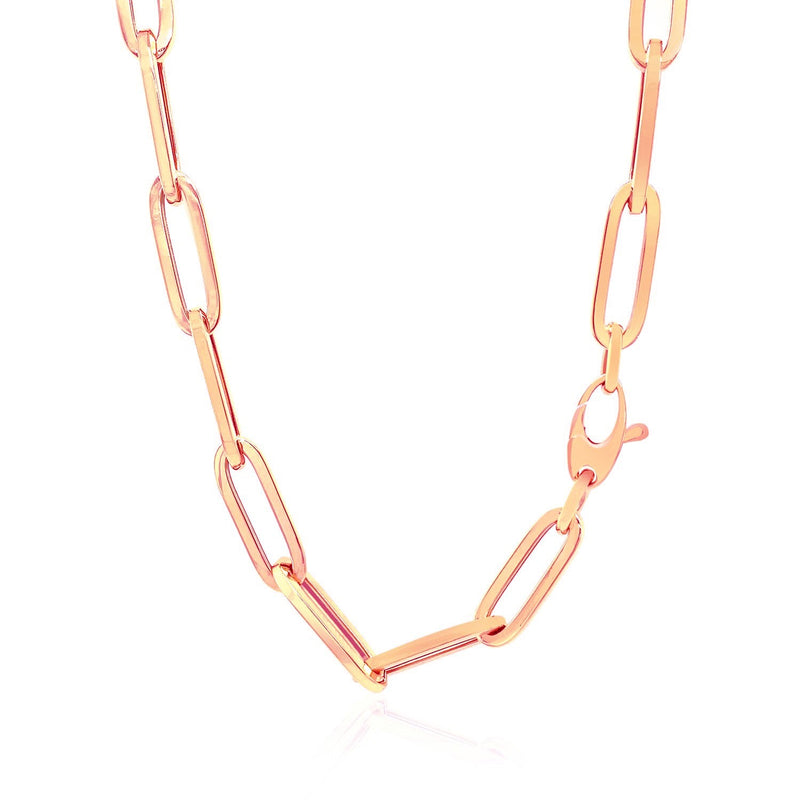Bids.com 14K Rose Gold Wide Paperclip Chain (6.1mm) Necklaces