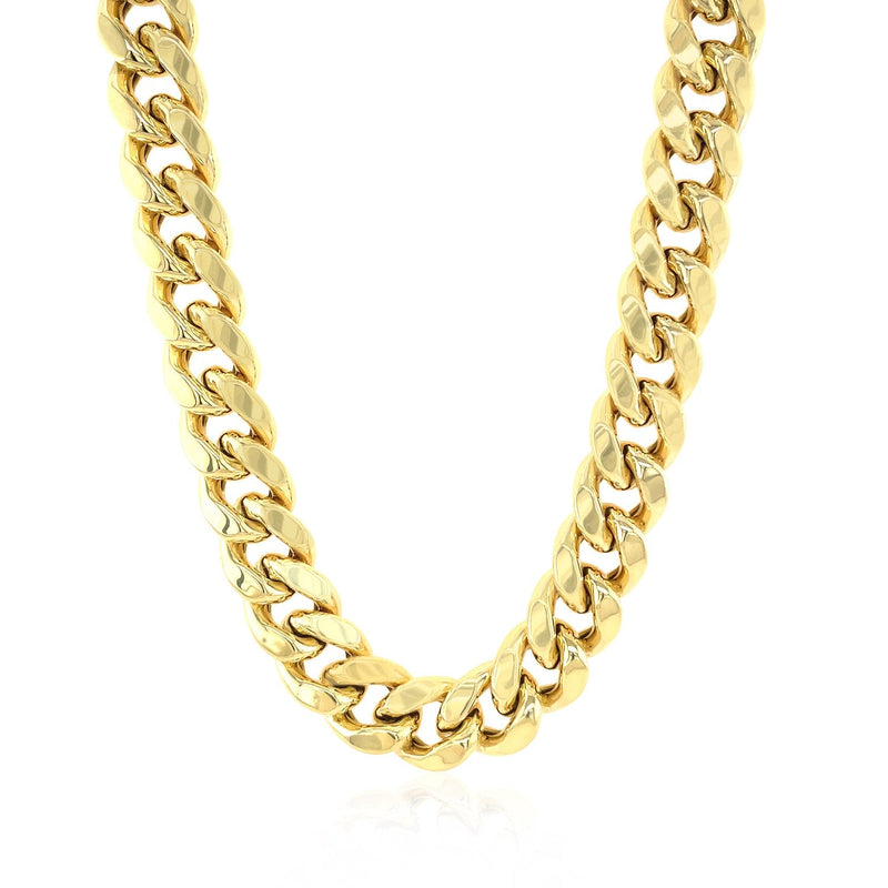 Bids.com 10.5mm 14k Yellow Gold Semi Solid Miami Cuban Chain Necklaces