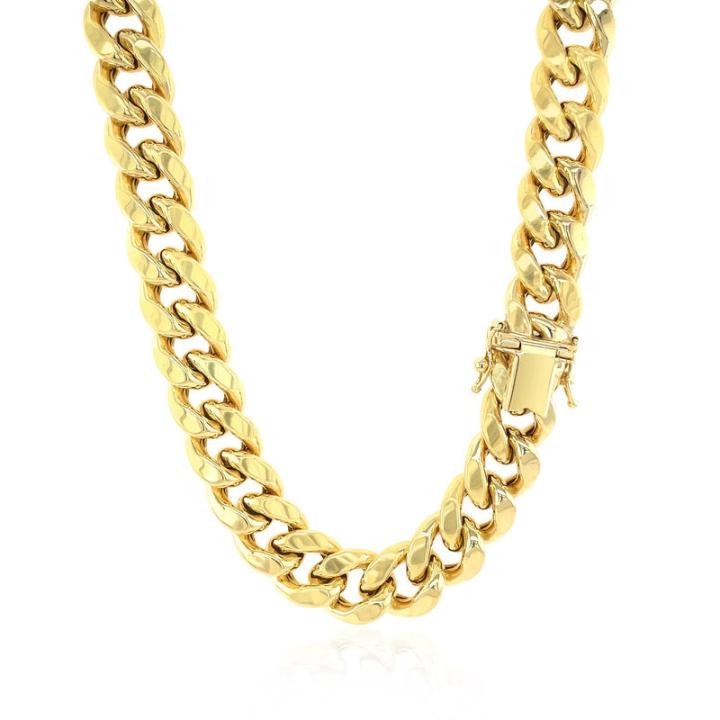 Bids.com 10.5mm 14k Yellow Gold Semi Solid Miami Cuban Chain Necklaces