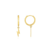 Bids.com 14K Yellow Gold Lighting Bolt Drop Hoop Earrings Earrings