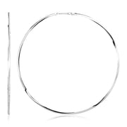 Bids.com Sterling Silver Large Polished Round Hoop Earrings Earrings