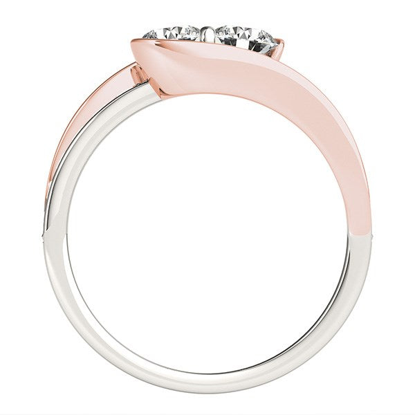 Bids.com Two Stone Diamond Ring in 14k White And Rose Gold (3/4 cttw) Rings