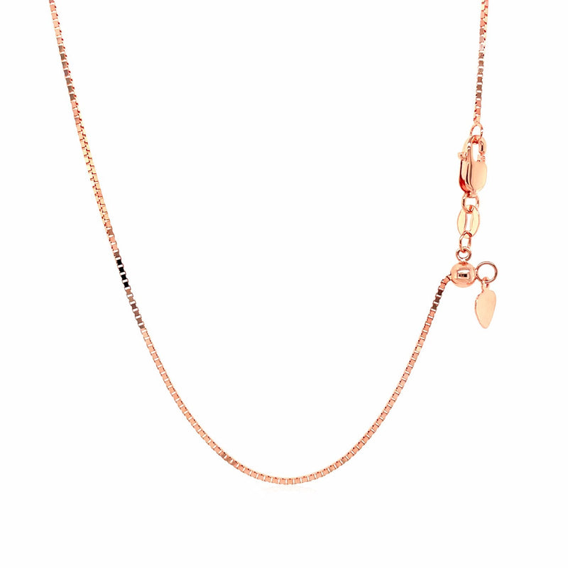 Bids.com 14k Rose Gold Adjustable Box Chain 0.85mm Necklaces