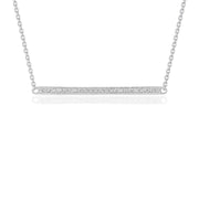 Bids.com Diamond Bar Pendant in 14k White Gold (1/4 cttw) Necklaces
