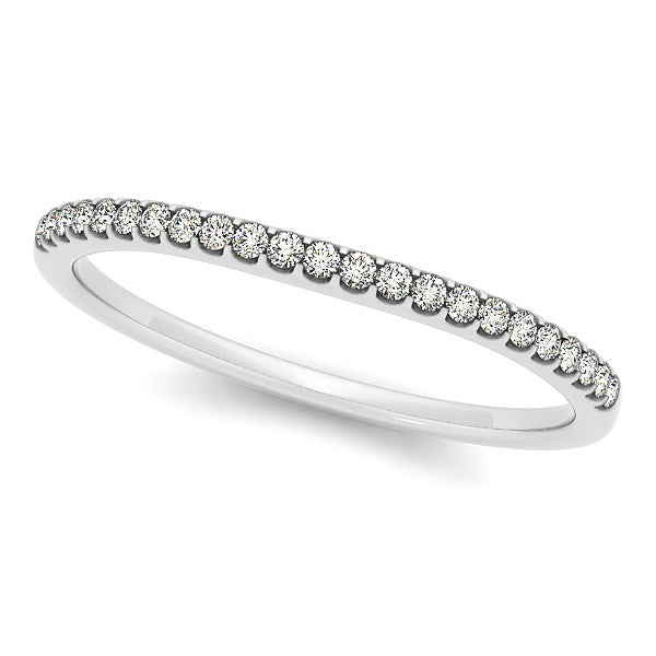 Bids.com 14k White Gold Scallop Setting Round Diamond Wedding Band (1/10 cttw) Rings