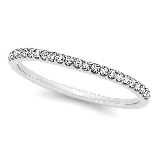 Bids.com 14k White Gold Scallop Setting Round Diamond Wedding Band (1/10 cttw) Rings
