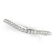 Bids.com 14k White Gold Soft Curved Diamond Wedding Band (1/8 cttw) Rings