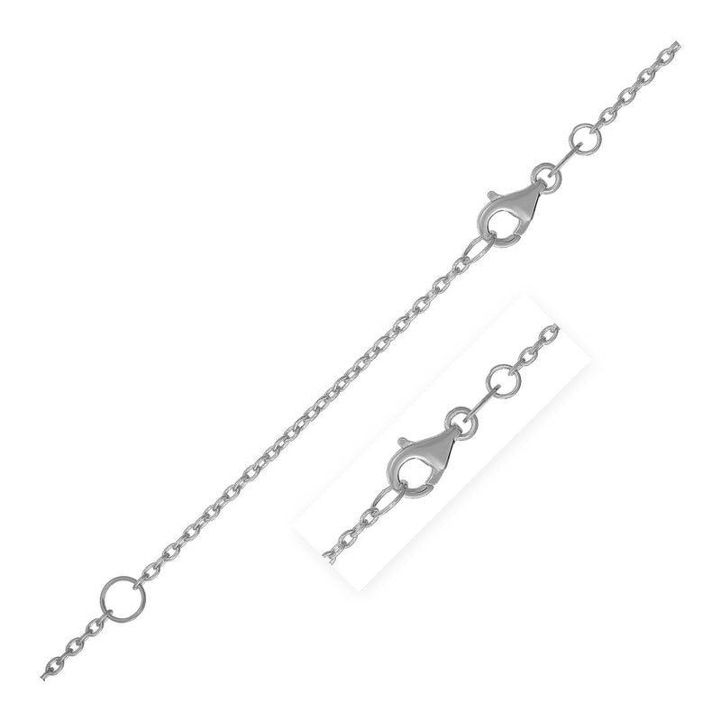 Bids.com Extendable Cable Chain in 14k White Gold (1.2mm) Necklaces