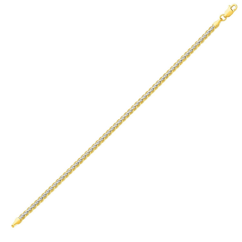 Bids.com Two-Toned Fine Wheat Chain Bracelet in 10k Yellow and White Gold Bracelets