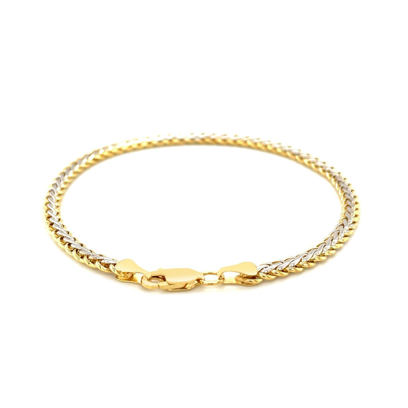 Bids.com Two-Toned Fine Wheat Chain Bracelet in 10k Yellow and White Gold Bracelets