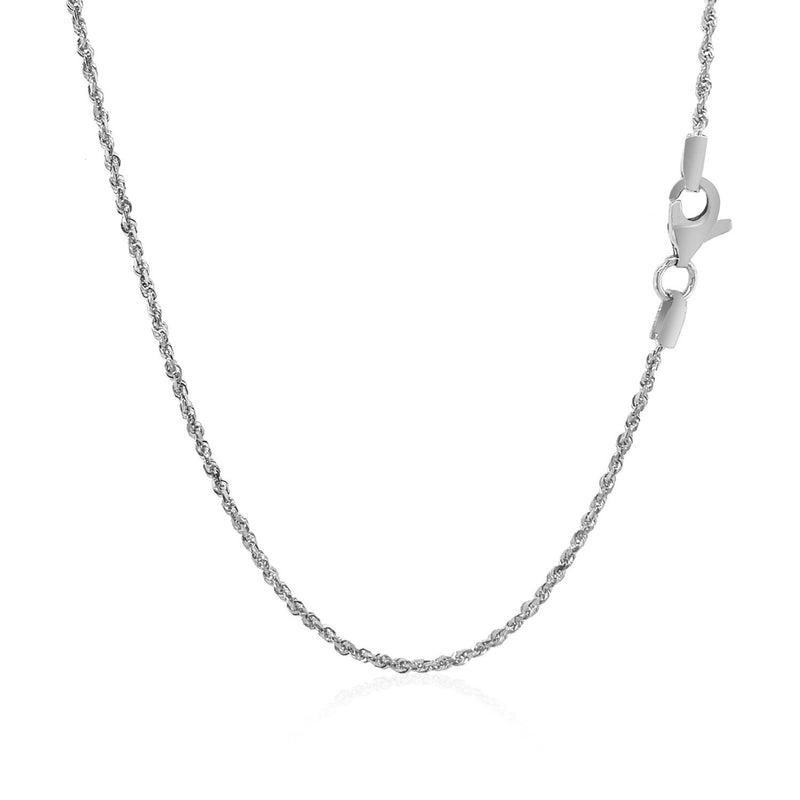 Bids.com 10k White Gold Solid Diamond Cut Rope Chain 1.4mm Necklaces