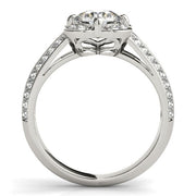 Bids.com Round Diamond Floral Motif Engagement Ring in 14k White Gold (1 3/8 cttw) Rings