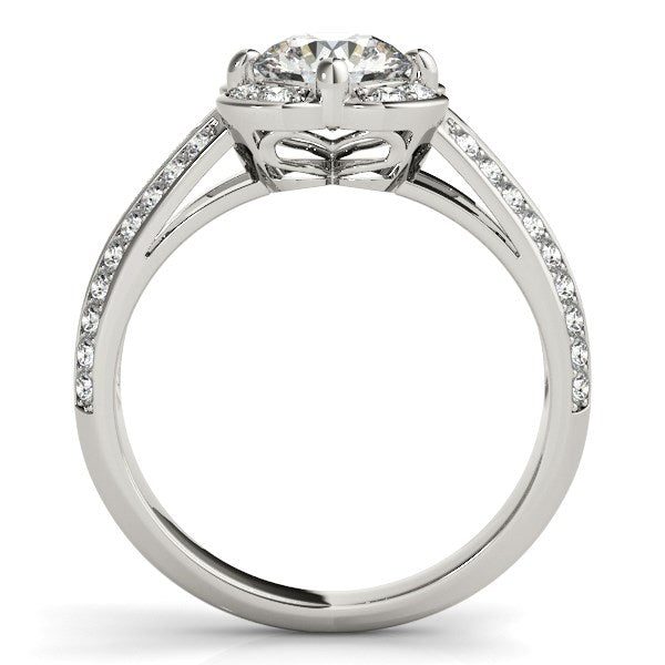 Bids.com Round Diamond Floral Motif Engagement Ring in 14k White Gold (1 3/8 cttw) Rings