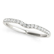 Bids.com 14k White Gold Curved Pave Setting Diamond Wedding Ring (1/8 cttw) Rings