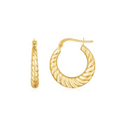 Bids.com 14K Yellow Gold Polished Twisted Cable Graduated Hoops Earrings