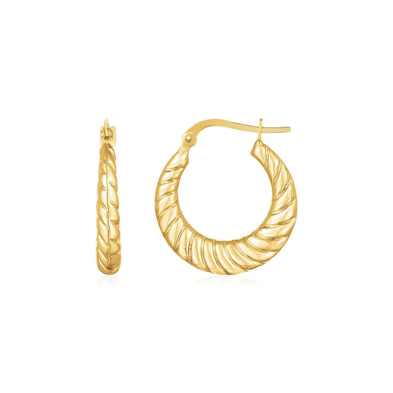 Bids.com 14K Yellow Gold Polished Twisted Cable Graduated Hoops Earrings