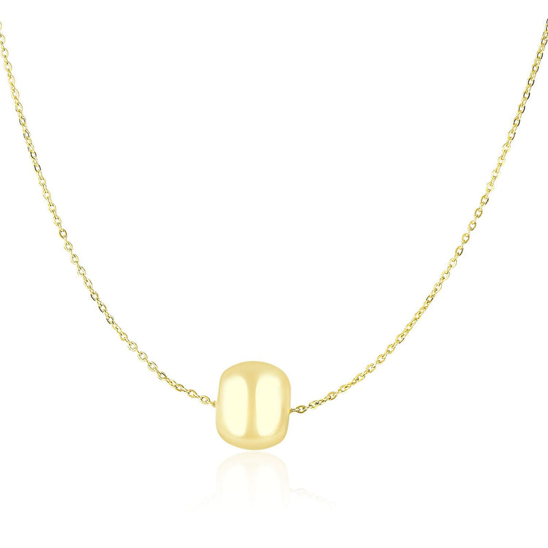 Bids.com 14k Yellow Gold Necklace with Shiny Barrel Bead Charm Necklaces