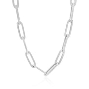 Bids.com 14K White Gold Wide Paperclip Chain (6.1mm) Necklaces