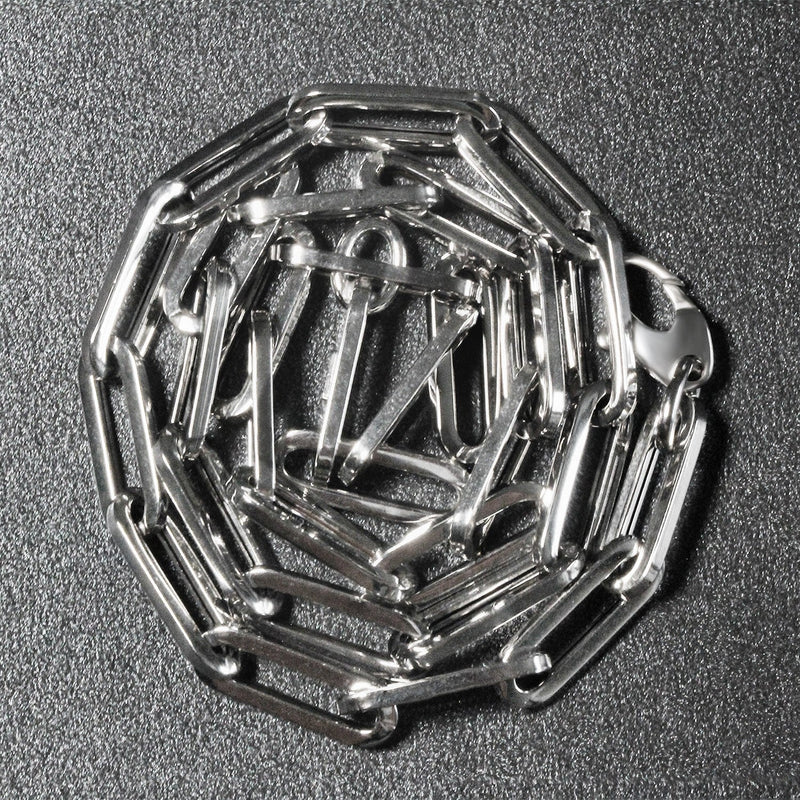 Bids.com 14K White Gold Wide Paperclip Chain (6.1mm) Necklaces