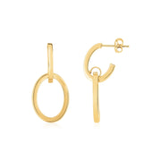 Bids.com 14K Yellow Gold Interlocking Drop Hoop Earrings Earrings