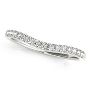 Bids.com 14k White Gold Round Pave Setting Curvy Diamond Wedding Band (1/4 cttw) Rings