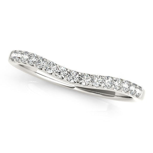 Bids.com 14k White Gold Round Pave Setting Curvy Diamond Wedding Band (1/4 cttw) Rings