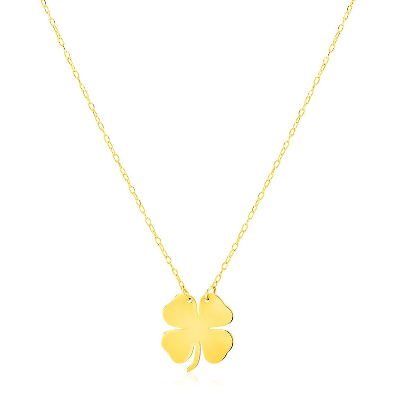 Bids.com 14K Yellow Gold Four Leaf Clover Necklace Necklaces