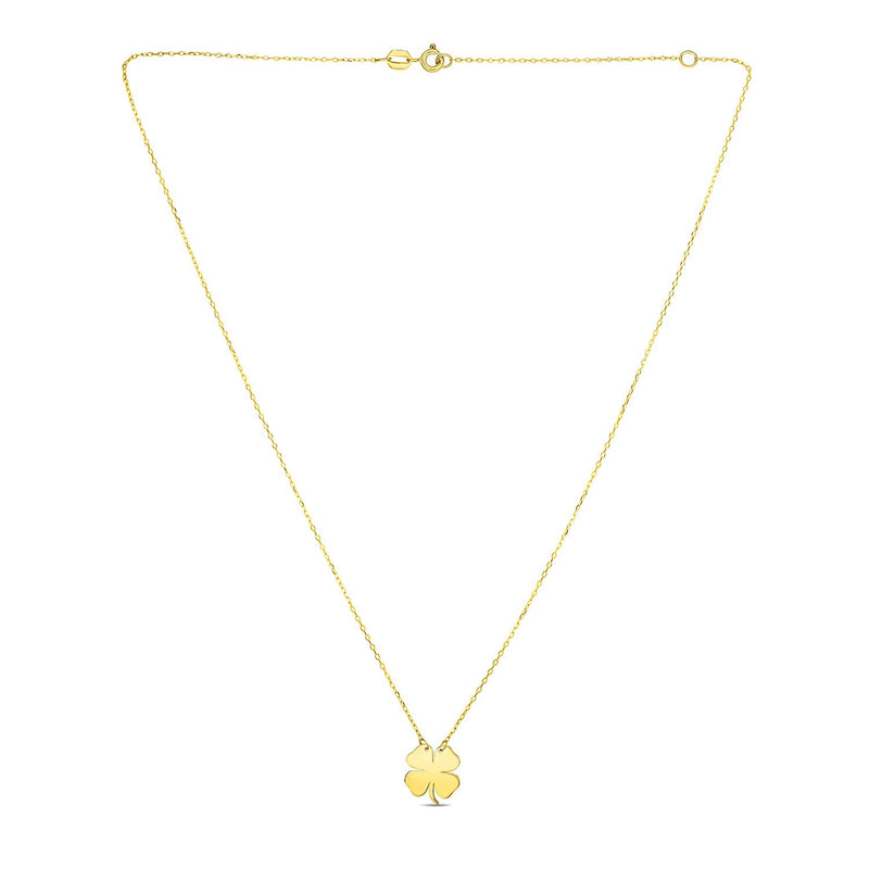 Bids.com 14K Yellow Gold Four Leaf Clover Necklace Necklaces
