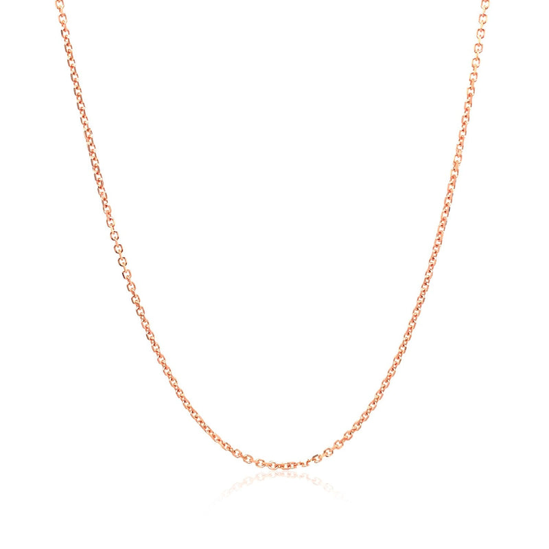 Bids.com 14k Rose Gold Diamond Cut Cable Link Chain 1.1mm Necklaces