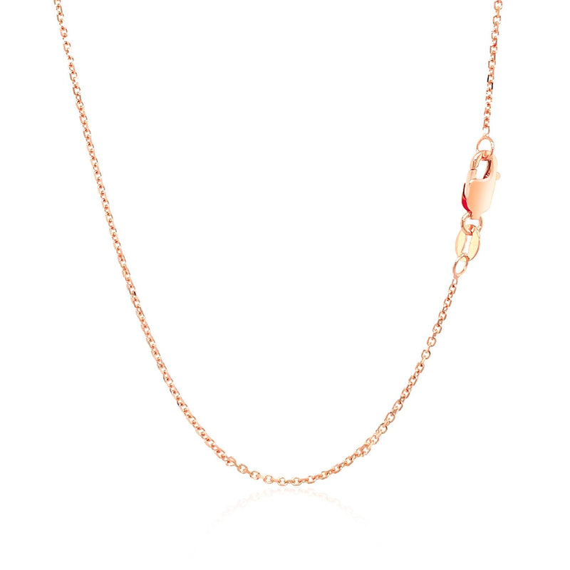Bids.com 14k Rose Gold Diamond Cut Cable Link Chain 1.1mm Necklaces