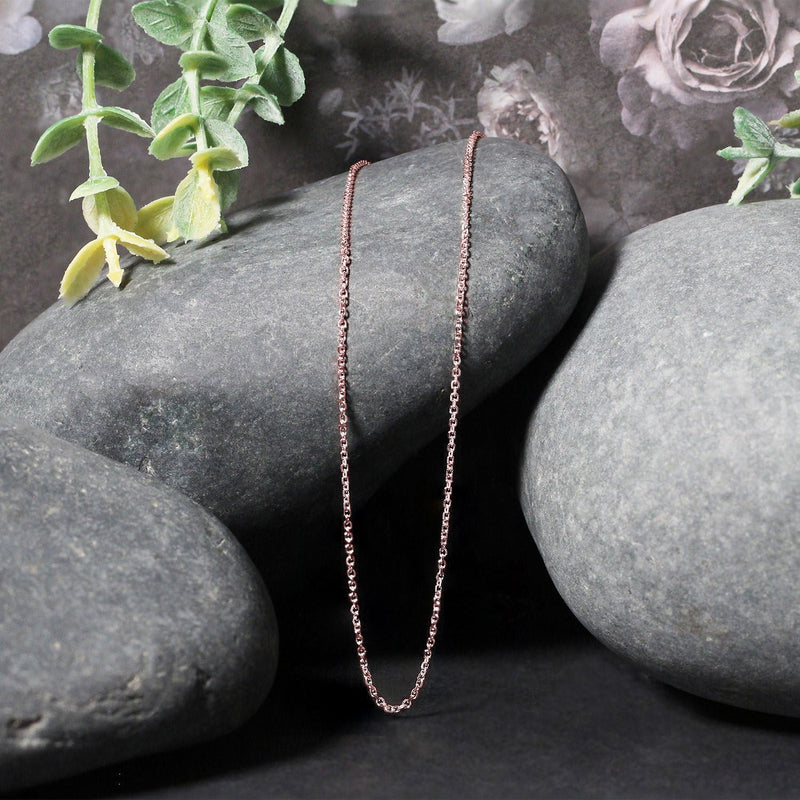 Bids.com 14k Rose Gold Diamond Cut Cable Link Chain 1.1mm Necklaces