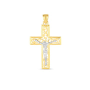 Bids.com 14k Two Tone Gold High Polish Diamond Cut Cross Pendant Pendants
