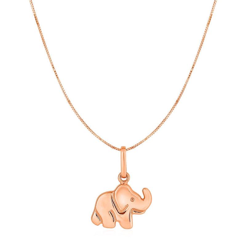 Bids.com Elephant Pendant in 10k Rose Gold Pendants